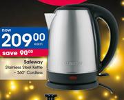 Safeway 360 Degree Cordless Stainless Steel Kettle-Each