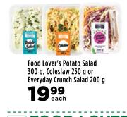 Food Lover's Potato Salad 300g, Colesaw 250g Or Everyday Crunch Salad 200g-Each