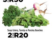 Soup Celery, Turnip Or Parsley Bunches-For 2