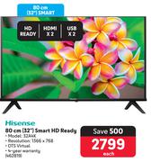 Hisense 80cm (32") Smart HD Ready TV 32A4K