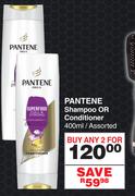 Pantene Shampoo Or Conditioner Assorted-For 2 x 400ml