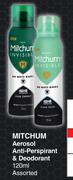 Mitchum Aerosol Anti Perspirant & Deodorant Assorted-120ml