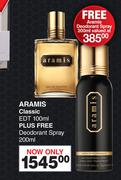 Aramis Classic EDT 100ml Plus Free Deodorant Spray 200ml