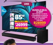 Samsung 85" (215cm) UHD 4K TV UA85BU8000KXXV + Matching Soundbar HW-Q600B Q Series