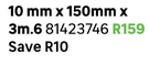 Fibre Cement Fascia Board 10mm x 150mm 3.6m 81423746