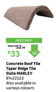 Marley Concrete Roof Tile Taper Ridge Tile Slate 81422522