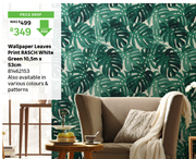 Rasch Wallpaper Leaves Print White, Green 10.5m x 53cm 81462153