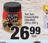 Yum Yum Peanut Butter (Assorted)-380g/400g Each