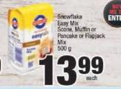 Snowflake Easy Mix Scone, Muffin Or Pancake Or Flapjack Mix-500g Each