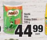 Nestle Milo Energy Drink-500g Each