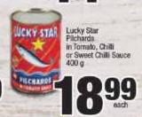  Lucky Star Pilchards In Tomato, Chilli Or Sweet Chilli Sauce-400g