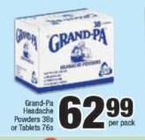 Grand-Pa Headache Powders 38's Or Tablets 76's-Per Pack