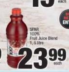 Spar 100% Fruit Juice Blend-1.5Ltr Each