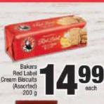 Bakers Red Label Cream Biscuits (Assorted)-200g Each