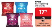 Halls Lozenges Bag (All Variants)-72's