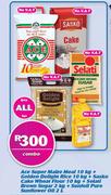 Ace Super Maize Meal-10Kg+Golden Delight Rice-10Kg+Sasko Cake Wheat Flour-10Kg Combo