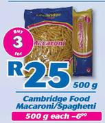 Cambridge Food Macaroni/Spaghetti-3 x 500g