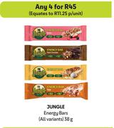 Jungle Energy Bars (All Variants)-For Any 4 x 38g
