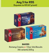 Bakers Romany Creams Or Choc Kits Biscuits (All Variants)-For Any 3 x 200g