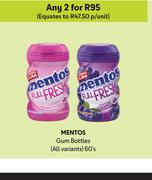 Mentos Gum Bottles (All Variants)-For Any 2 x 60's