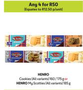 Henro Cookies (All Variants) 160g/175g Or Henro My Scotties (All Variants) 185g-For Any 4