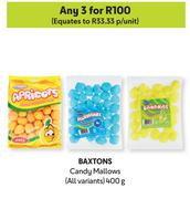 Baxtons Candy Mallows (All Variants)-For Any 3 x 400g