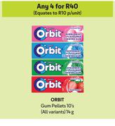 Orbit Gum Pellets 10's (All Variants)-For Any 4 x 14g
