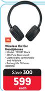 JBL Wireless On Ear Headphones T510BT