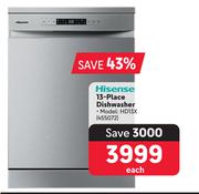Hisense 13 Place Dishwasher HD13X