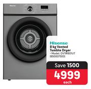 Hisense 8Kg Vented Tumble Dryer DV1W801UT