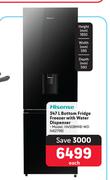 Hisense 347L Bottom Fridge Freezer With Water Dispenser H450BMIB-WD