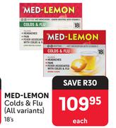 Med-Lemon Colds & Flu (All Variants)-18's Each