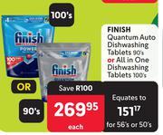 Finish Quantum Auto Dishwashing Tablets 90's Or All In One Dishwashing Tablets 100's-Each