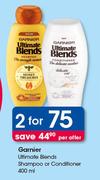 Garnier Ultimate Blends Shampoo Or Conditioner-2x400ml Per Offer