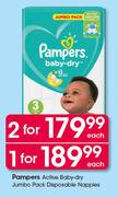 Pampers Active Baby-Dry Jumbo Pack Disposable Nappies-Each