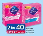 Libresse Pantyliners Pack Of 40-For 2 Per Offer