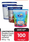 Lancewood Double Cream Yoghurt (All variants)-For Any 3 x 900g/1Kg