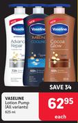 Vaseline Lotion Pump (All Variants)-625ml Each