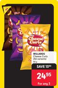 Willards Cheese Curls (All Variants)-For Any 3 x 90g
