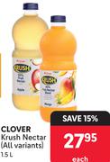 Clover Krush Nectar (All Variants)-1.5Ltr Each