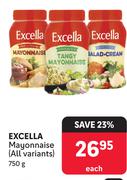 Excella Mayonnaise (All variants)-750g Each