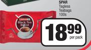 Spar Tagless Teabags-100s Per Pack