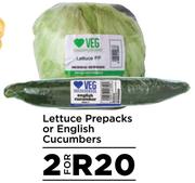 Lettuce or English Cucumber- For 2