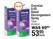 Oxymist 0.05 Nasal Decongestant Spray-10ml
