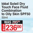 Vichy Ideal Soleil Dry Touch Face Fluid Combination To Oily Skin SPF50-50ml