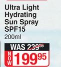 PIZ Buin Ultra Light Hydrating Sun Spray SPF15-200ml