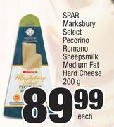Spar Marksbury Select Pecorino Romano Sheepsmilk Medium Fat Hard Cheese-200g Each