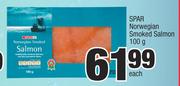 Spar Norwegian Smoked Salmon-100g Each