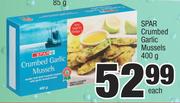 Spar Crumbed Garlic Mussels-400g Each