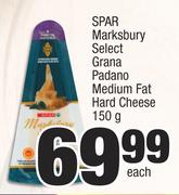 Spar Marksbury Select Grana Padano Medium Fat Hard Cheese-150g Each
